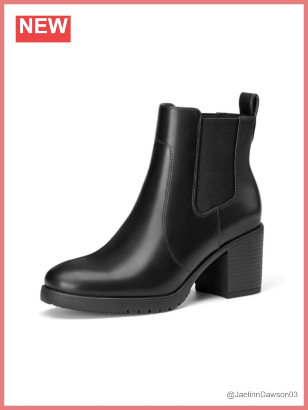 Women's Faux Leather Chelsea Ankle Boots Slip-On Block Heel